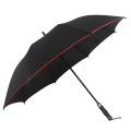 Promotional Large Size Windproof Stick Golf Umbrella with Safety Reflective Strip